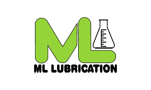 ML Lubrication logo with black writing