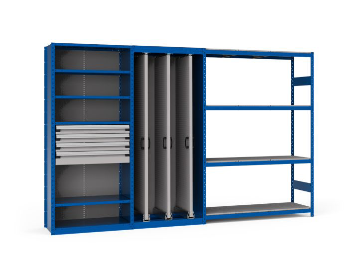 Rousseau Metal’s top shelving different product